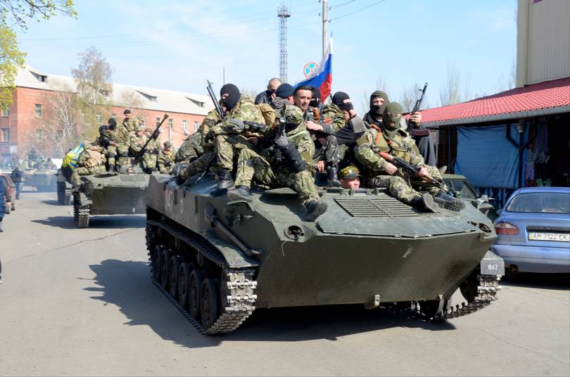 Proryska trupper har tagit över delar av östra Ukraina. Foto: Mats Strand